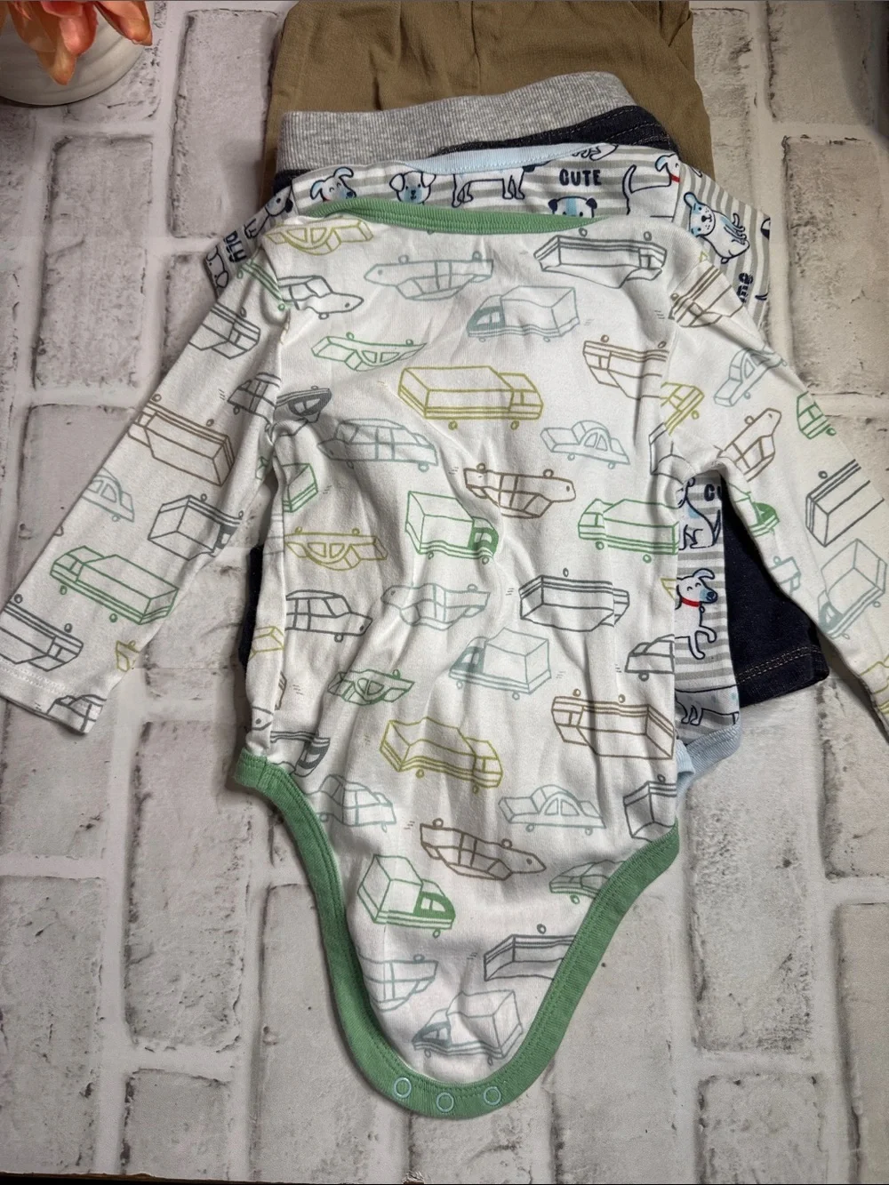 Carter's Baby Boys Navy, Khaki, White and Green 4-Piece Outfit Set